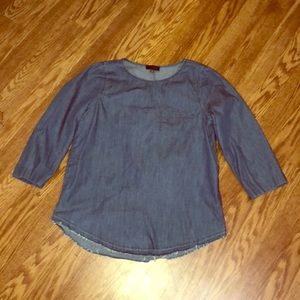 Chambray 3/4 Sleeves Top